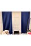 Roma 18542-D K.İndi̇go Linen Single Wing (Unpleated) Fon Curtain - 3