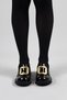 Beatriz Buckle Patent Leather Heeled Shoes Black - 3