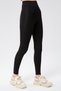 Women's Winter Black High Waist Gathering Leggings with Fleece Inside - 5