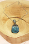 Handmade Necklace with Lapis Natural Stone Chain End: 3 cm Chain: 20 cm Boxed - 7