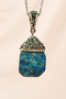 Handmade Necklace with Lapis Natural Stone Chain End: 3 cm Chain: 20 cm Boxed - 6