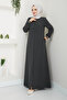 New Season Sporty Style Ribbed Summer Anthracite Gray Robe - 5