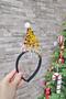 Shiny Cowl Christmas Hat - Gold Red Sequin - 3