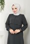 New Season Sporty Style Ribbed Summer Anthracite Gray Robe