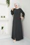 New Season Sporty Style Ribbed Summer Anthracite Gray Robe - 3