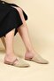 Straw Knit Detailed Women's Slippers TEN - 5