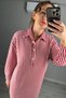 Women's Striped Shirt Dress - 8