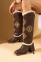 Women's Brown Embroidered New Season Cowboy Western 2 Different Uses Both Boots and Boots - 2