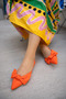 Orange Maru Ballerinas - Bow and Back Band Detail - 4