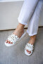 Manje White Tassel Detailed 4cm Special Thick Sole Women's Slippers - 3