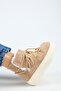 Haven Women's Genuine Leather Lace-Up Sand Boots with Fur Inside - 8