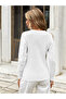 Crew Neck Openwork Patterned Women's Knitwear Sweater White - 4