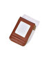 11 2 Compartment Gold Color Metal Zippered Tan Leather Credit Card Holder