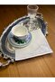6 Pieces of Linen Ecru Color Fate Patterned Cocktail Presentation Napkins - 3