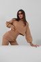 Long-Sleeved, Hand-Tied Turtleneck Sweater and High-Waisted Knitwear Pants Bottom Top Camel Knitwear Set 015 - 7