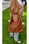 Byeduu Tan Large Size Suede Shoulder Bag - 4