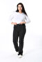 Women's Large Size Black High Waist 5 Pocket Lycra Jeans 65N38445 - 6