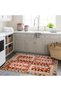 Umut Collection Orange and Beige Themed Ethnic Geometric Patterned Vintage Decorative Carpet 48