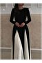 Women's Black and White Princess Cut Skirt Fluffy Long Dress