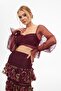 Burgundy Skirt Layered Bustier Set - 2