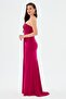 Fuchsia Sandy Collar Stone Long Evening Dress - 3