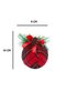 New Year's Tree Ball Luxury Plaid Fabric with Pinecone and Coconut Detail 3 Pieces 10 cm - 6