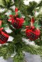 New Year's Tree Ball Luxury Plaid Fabric with Pinecone and Coconut Detail 3 Pieces 10 cm - 8