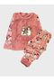 Girl's Cute Penguins Patterned Long Sleeve Winter Fleece Pajama Set - 2
