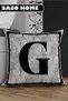 Gray Letter Throw Pillow Case - Letter G - Gray Background Decorative Gift Throw Pillow Case - 2