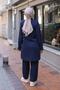 Pocket Detailed Hijab Navy Blue Set - 5