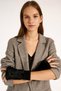 Furry Black Wool Cutout Women's Gloves - 2