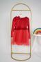 Girl's Christmas Themed Skirt Tule Lined Buckle Velvet Long Sleeve Dress