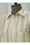 Embossed Striped Single-Pocket Oversized Shirt - Phosphor Y. - 4