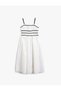 Long Cotton Dress with Bow Detail on the Back and Spaghetti Straps - 3