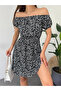 Women's Black Floral Casual Dress - 2