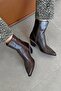 Jose Women's Wrinkled Leather Heeled Boots Brown - 3