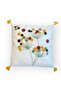 Punch Embroidered Throw Pillow Cover Bohemian Style Linen Fabric - 2