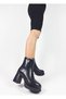Black Color Zippered Platform Thick Heel 36-37-38-39-40 Size Women's Boots - 5