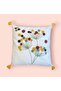 Punch Embroidered Throw Pillow Cover Bohemian Style Linen Fabric