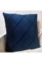Dark Blue Diamond Patterned Decorative Throw Pillow Cover