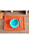 6-Piece Orange Velvet Textured American Service (as) - 2
