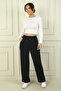 Women's Elastic Waist Pocket Palazzo Trousers - 2