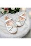 Girl's White Orthopedic Ballerinas with Bow - 5