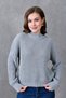 Women's Modest Off Shoulder Long Sleeve Crew Neck Gray Knitwear Hijab Sweater 1400 - 5