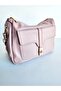 Women's Shoulder Bag with Soft Cunny Leather Front Pocket Detail - 3