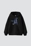 Lost Souls Printed Oversize Unisex Premium Black Hoodie