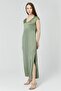 Long V-Neck Slit Dress - 3