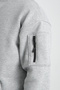 Men's Gray Unisex Oversize Cotton Inner Fleece Standing Collar Kangaroo 3 Pocket Sweatshirt - 6