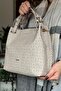 Wallet gift 4 compartment back pocket large size hand knitted daily women's shoulder bag 33x26 cm 2180 - 3