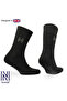 Gabby Merino Wool and Bamboo Full Cushioned Thermal Outdoor Socks Dark Black - 2
